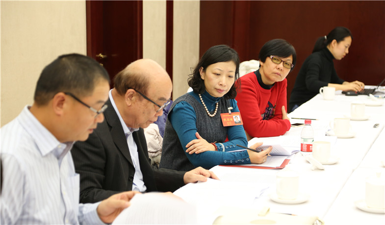 12月1日下午，港澳臺(tái)代表團(tuán)分組學(xué)習(xí)討論。