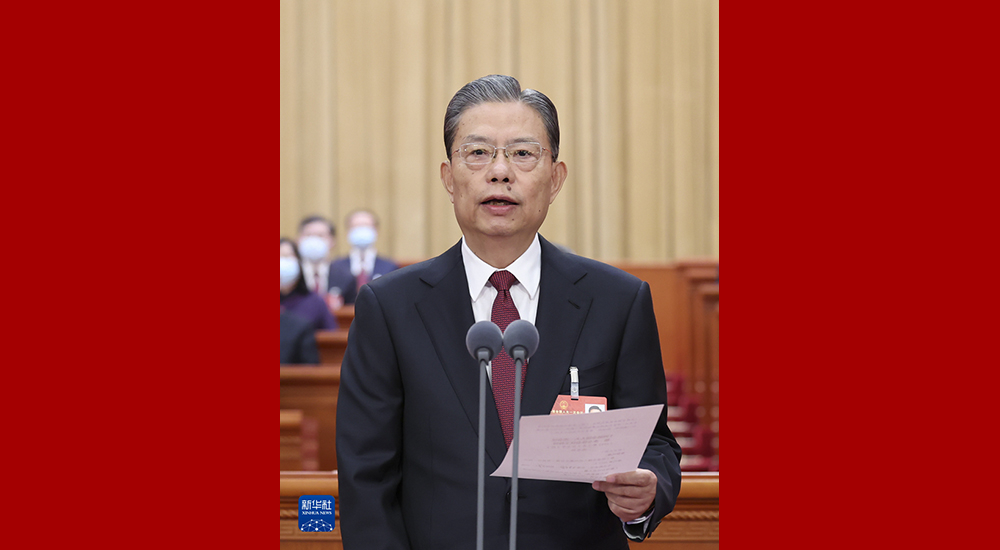 3月5日，第十四屆全國人民代表大會第一次會議在北京人民大會堂開幕。趙樂際主持開幕會。