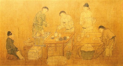 宋代《春宴圖》（局部），故宮博物院藏。 　　杜建坡攝