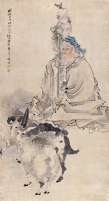 蘇武牧羊圖軸（中國畫）　任伯年  清華大學(xué)藝術(shù)博物館藏
