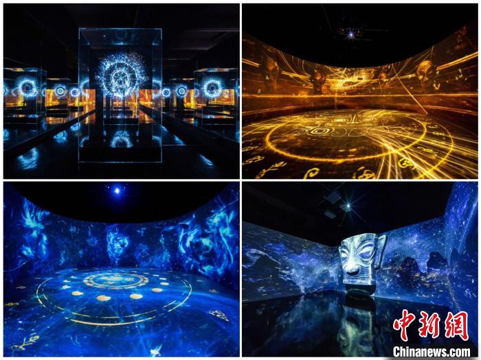 《你好！三星堆》光影展廳現(xiàn)場。 展覽組委會供圖