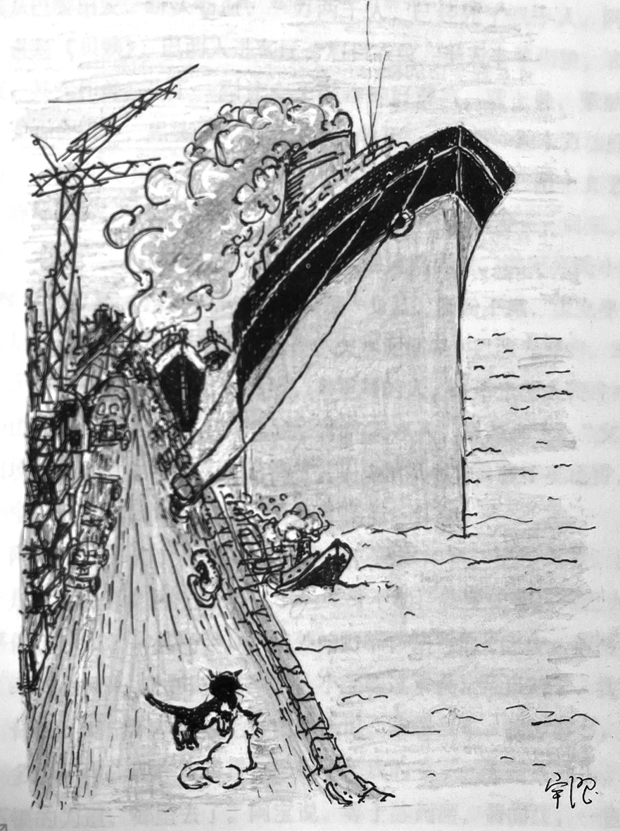 文中提到一動(dòng)不動(dòng)的江鷗，我始終找不準(zhǔn)位置，畫在哪里才好，最后，就這樣了