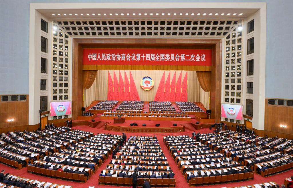 3月4日，中國(guó)人民政治協(xié)商會(huì)議第十四屆全國(guó)委員會(huì)第二次會(huì)議在北京人民大會(huì)堂開(kāi)幕。新華社記者 李賀 攝