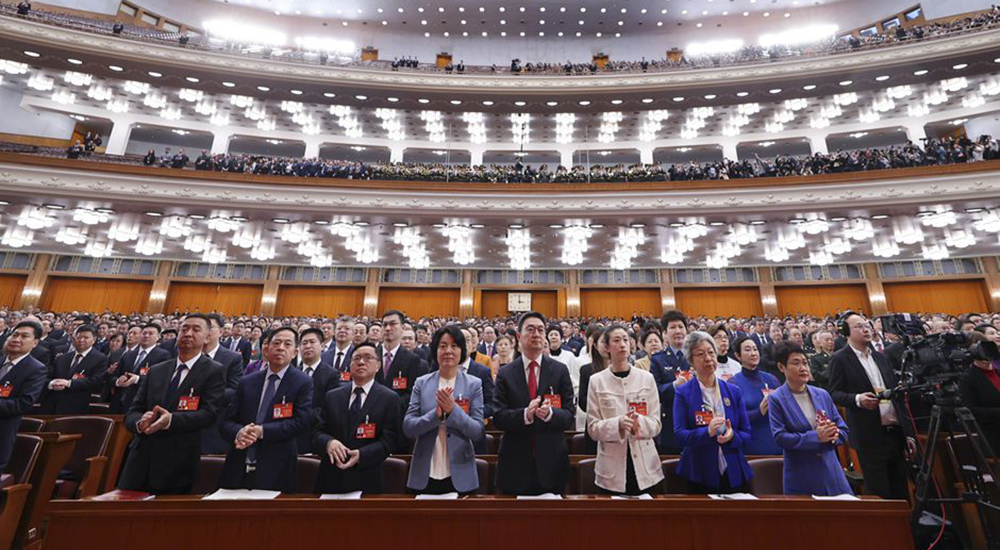 3月4日，中國(guó)人民政治協(xié)商會(huì)議第十四屆全國(guó)委員會(huì)第二次會(huì)議在北京人民大會(huì)堂開幕。
