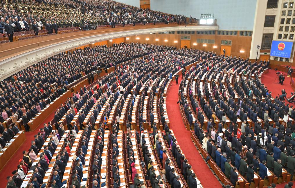 3月5日，第十四屆全國(guó)人民代表大會(huì)第二次會(huì)議在北京人民大會(huì)堂開幕。新華社記者 才揚(yáng) 攝
