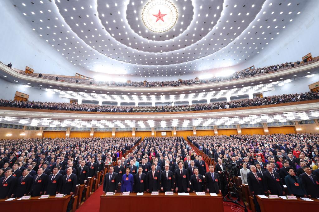 3月5日，第十四屆全國(guó)人民代表大會(huì)第二次會(huì)議在北京人民大會(huì)堂開幕。新華社記者 黃敬文 攝
