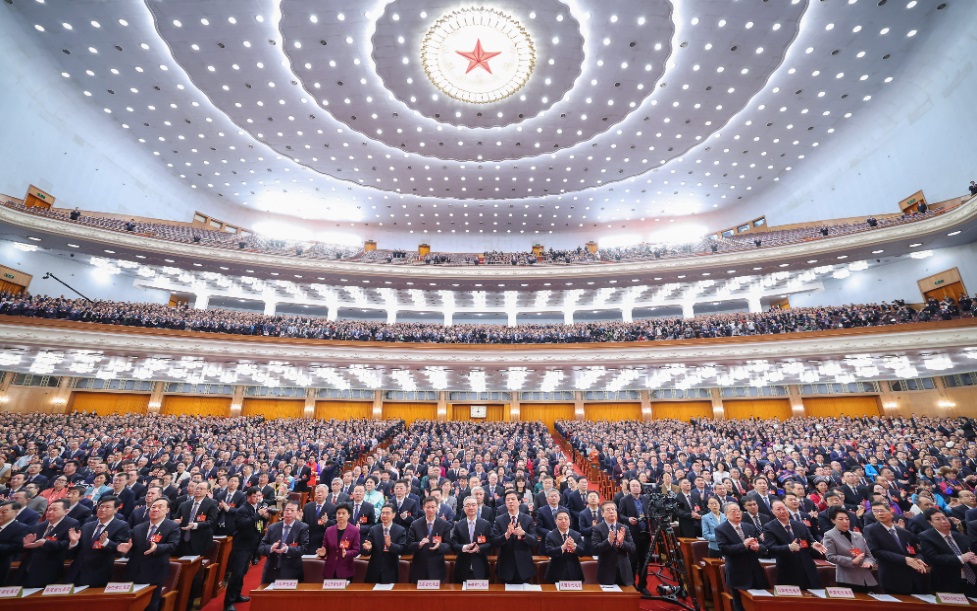 3月8日，十四屆全國(guó)人大二次會(huì)議在北京人民大會(huì)堂舉行第二次全體會(huì)議。新華社記者 丁海濤 攝