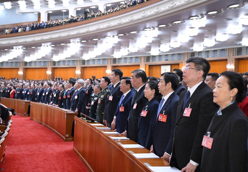3月10日，中國(guó)人民政治協(xié)商會(huì)議第十四屆全國(guó)委員會(huì)第二次會(huì)議在北京人民大會(huì)堂舉行閉幕會(huì)。新華社記者 李學(xué)仁 攝