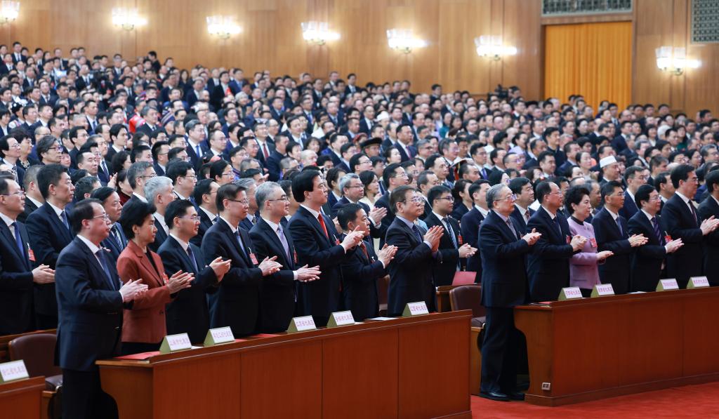 3月11日，第十四屆全國(guó)人民代表大會(huì)第二次會(huì)議在北京人民大會(huì)堂舉行閉幕會(huì)。新華社記者 王曄 攝