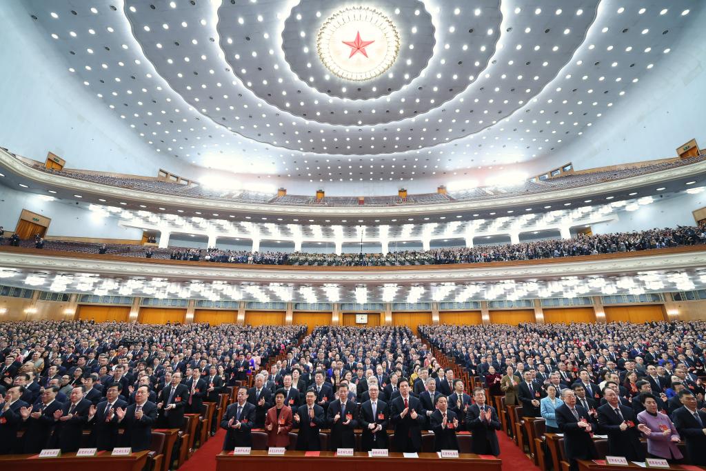 3月11日，第十四屆全國(guó)人民代表大會(huì)第二次會(huì)議在北京人民大會(huì)堂舉行閉幕會(huì)。新華社記者 黃敬文 攝