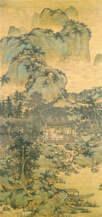 中國畫《山居納涼圖》，作者為元代盛懋。  美國納爾遜—阿特金斯藝術(shù)博物館藏