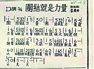 1945年10月，歌曲《團(tuán)結(jié)就是力量》發(fā)表在《晉察冀日報》上。資料照片