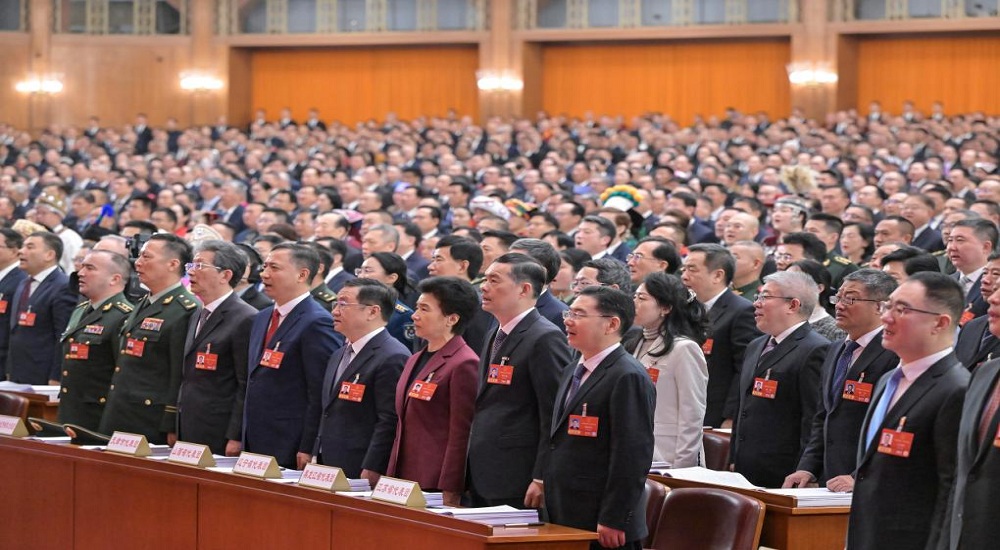 3月5日，十四屆全國人大四次會議開幕會在北京人民大會堂舉行。新華社記者 高潔 攝