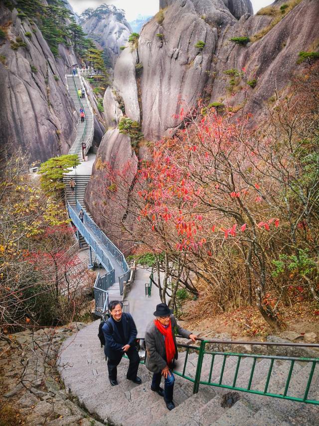 薛慶國陪同阿多尼斯登上黃山。