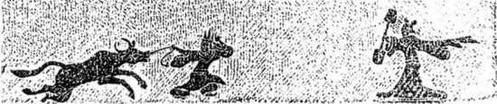 1973年四川郫縣新勝鄉(xiāng)出土石棺棺蓋，上圖為青龍、白虎捧璧，下圖為牛郎織女局部